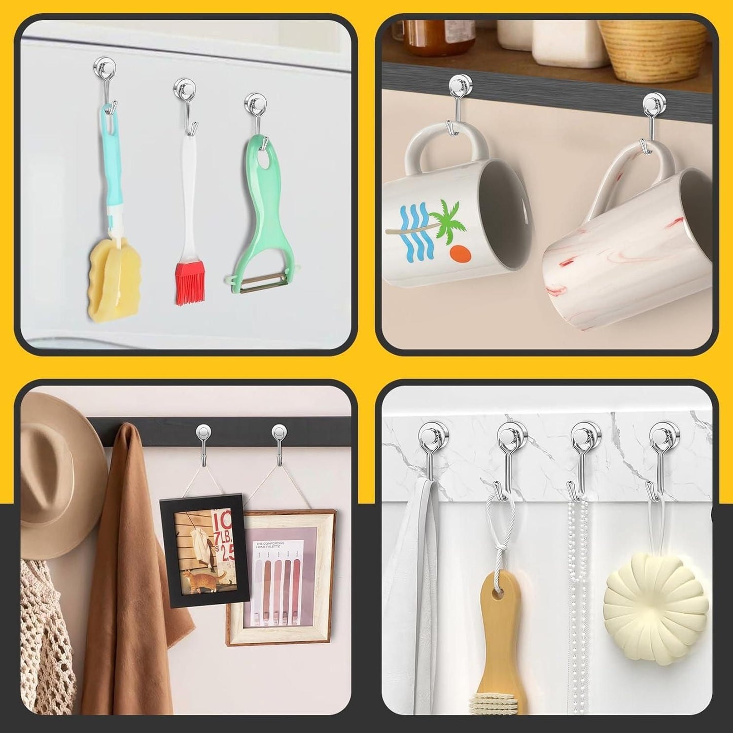360 Rotation Magnetic Hooks (Pack of 2)